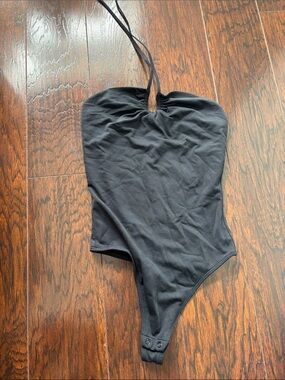 Black Halter One-Piece Bodysuit